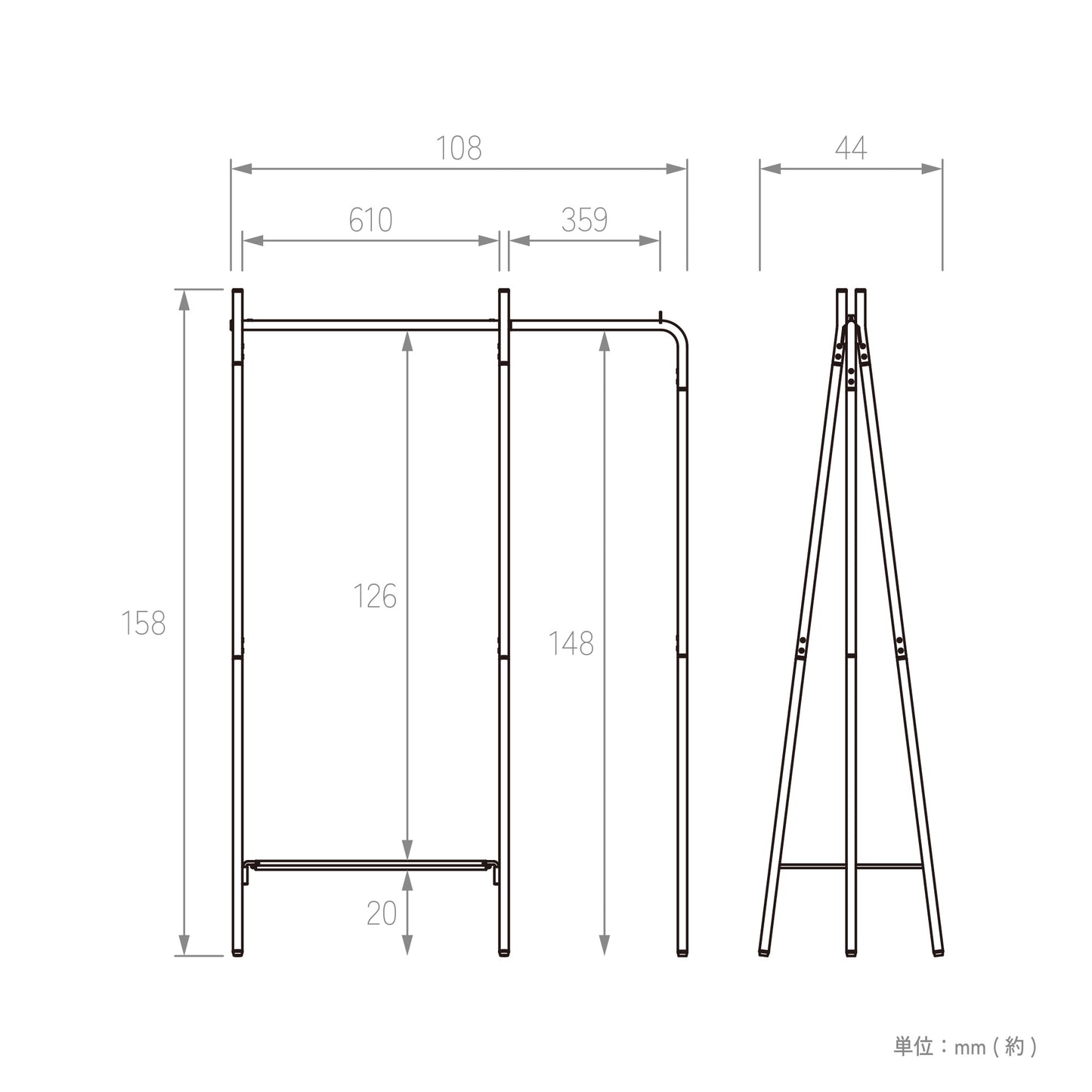 RACK A & Steel tray + Side hanger SET